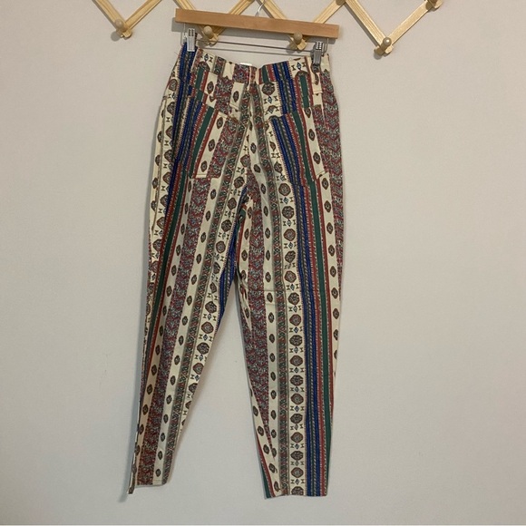 Stefano Vintage Western Patterned Tapered Cotton Pants size 26 - Picture 7 of 9